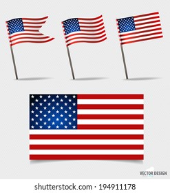 American Flag. Vector illustration.