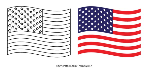 Download American Flag Outline Images, Stock Photos & Vectors ...