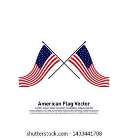 American Flag Vector illustration Design Template. Icon Symbol