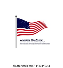 American Flag Vector illustration Design Template. Icon Symbol