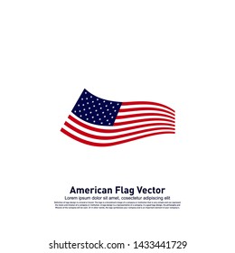 American Flag Vector illustration Design Template. Icon Symbol