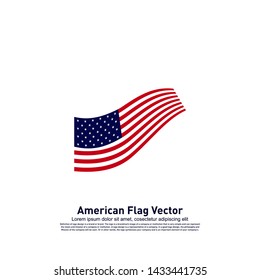American Flag Vector illustration Design Template. Icon Symbol