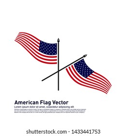 American Flag Vector illustration Design Template. Icon Symbol