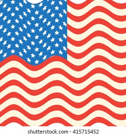 American flag vector illustration. Memorial Day Flag Design. Independence day Flag of American. American banner vector illustration