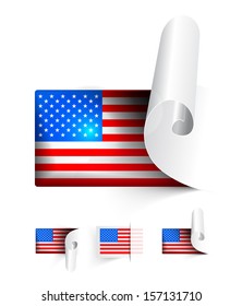 American flag. Vector illustration on white background