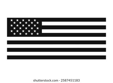 american flag vector illustration on white background.