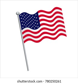 American flag vector Illustration on White background
