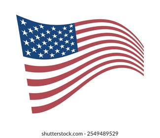 Ilustração do vetor da bandeira americana com estrelas e listras.