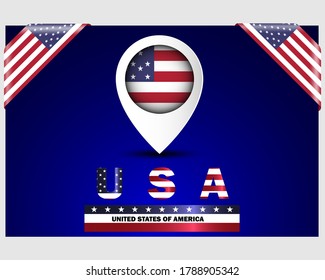 American flag vector illustration in various shapes.