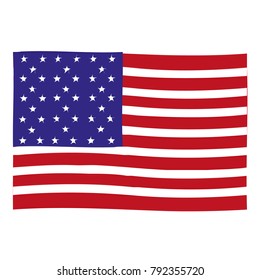 American Flag. Vector image of American Flag. American Flag background. American Flag illustration. United States of America. USA. The Star-Spangled Banner with