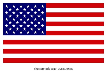 American Flag. Vector image of american flag. Coloured USA flag.