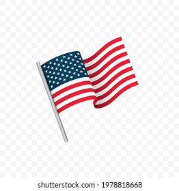 American Flag Vector isolated on white background. Vector illustration