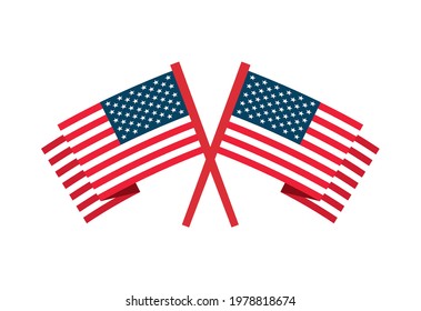American Flag Vector isolated on white background. Vector illustration