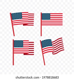 American Flag Vector isolated on white background. Vector illustration