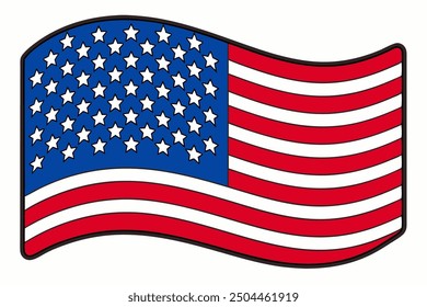 American flag vector, National Flag of use in white background
