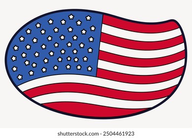 American flag vector, National Flag of use in white background