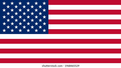 Vector de bandera estadounidense. Bandera Oficial de los Estados Unidos de América
