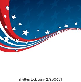 American Flag, Vector patriotic background for Independence Day, Memorial Day