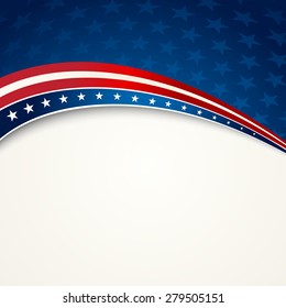 American Flag, Vector patriotic background for Independence Day, Memorial Day