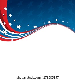 American Flag, Vector patriotic background for Independence Day, Memorial Day