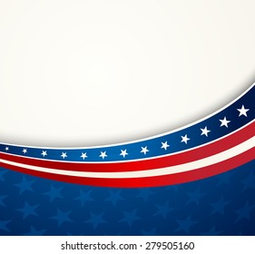 American Flag, Vector patriotic background for Independence Day, Memorial Day