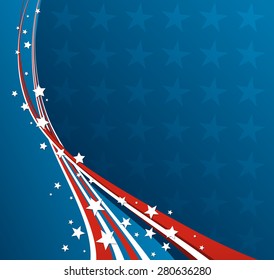 American Flag, Vector patriotic background for Independence Day, Memorial Day