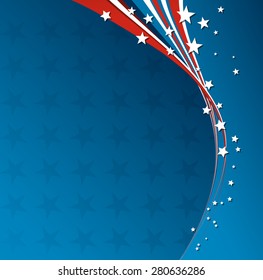 American Flag, Vector patriotic background for Independence Day, Memorial Day