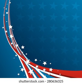 American Flag, Vector patriotic background for Independence Day, Memorial Day