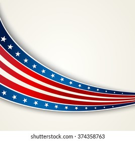 American Flag, Vector patriotic background for Independence Day, Memorial Day