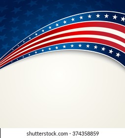 American Flag, Vector patriotic background for Independence Day, Memorial Day