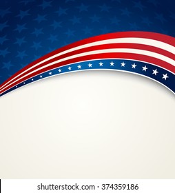 American Flag, Vector patriotic background for Independence Day, Memorial Day