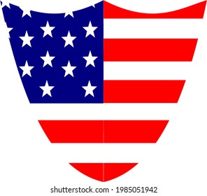 American flag vector printed on a shield.