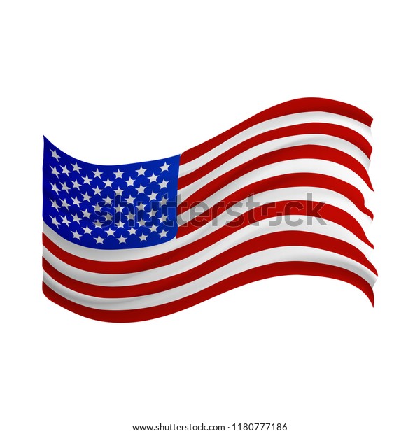 American Flag Vector Realistic Waving Flag Stock Vector Royalty Free 1180777186