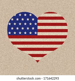 American flag vector retro illustration.