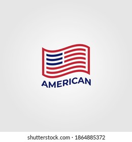 american flag vector symbol minimalist illustration design