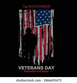 "American Flag Veterans Day" vector design Tshirt template design