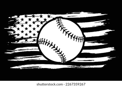 American Flag Vintage Baseball Design