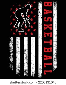 American Flag Vintage Basketball USA Flag t-shirt design