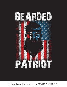 American flag vintage style t shirt design illustration 