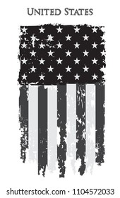 American flag in vintage style.Grunge USA flag.