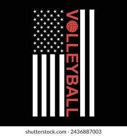  American Flag - volleyball , volleyball mom , sports , volleyball shirt, volleyball design, digital file