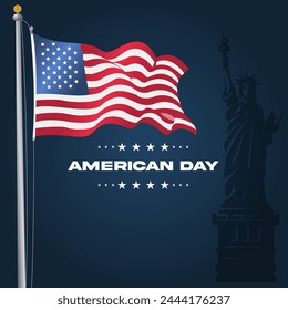 American Flag Wave Close Up for Memorial Day Design or 4th of July.