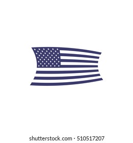 American flag wave icon isolated on a white background