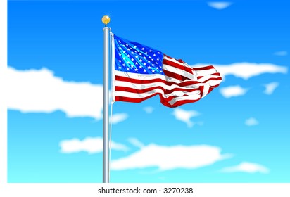 American Flag waving