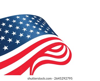 American flag waving illustration vector graphic patriotic symbol design usa