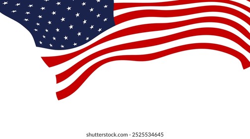American flag waving isolated background With Copy space. United states. Vector illustration