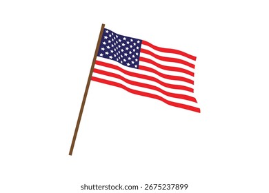 Bandera americana ondeando en un poste.