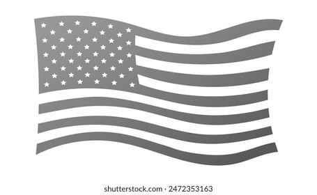 American flag waving on wind. National patriotic flag of the United States of America. Vector illustration