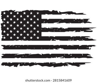 American flag waving in stormy ocean waves. Patriotic banner flying over crashing dark sea with dramatic clouds.
