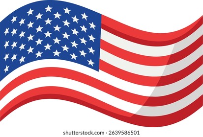 American Flag Waving Vector Graphic Patriotism Independence